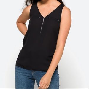 Fortune + Ivy light on zip blouse.